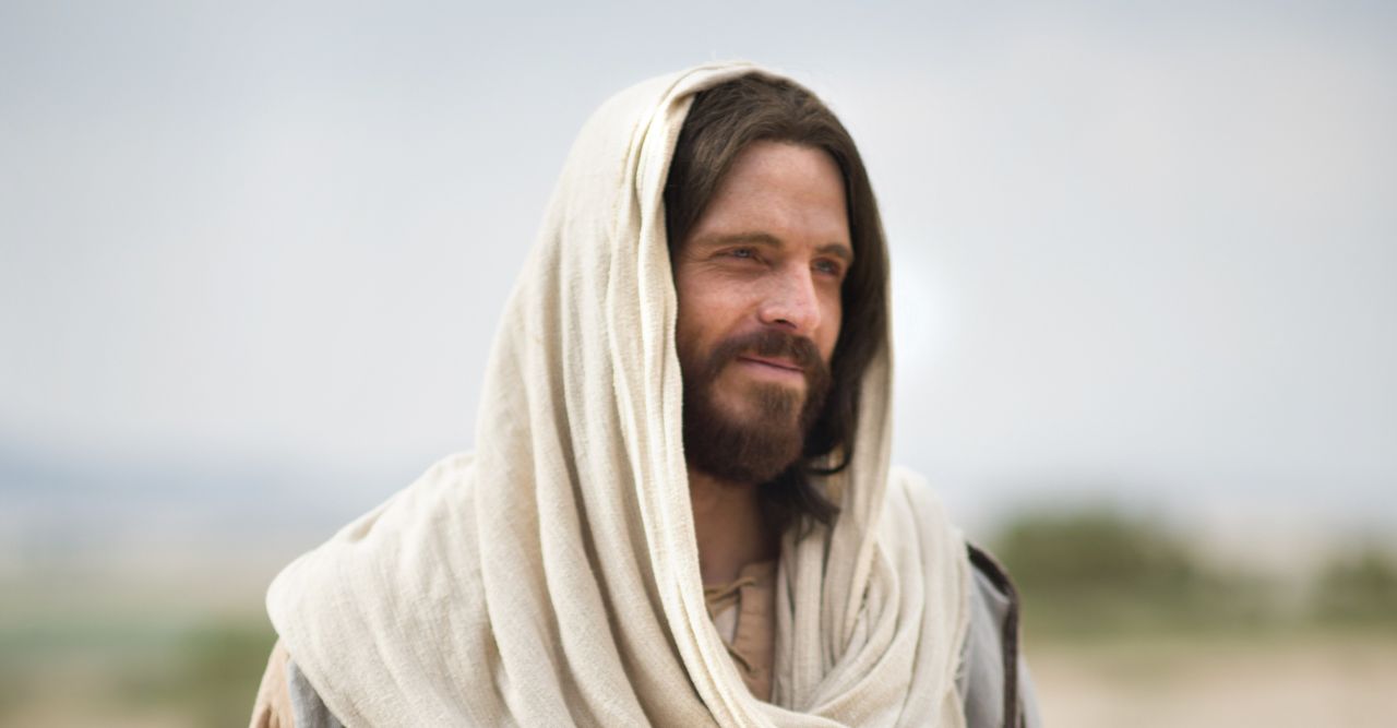 Jezus Christus nodigt glimlachend allen uit om tot Hem te komen