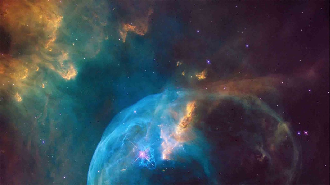 Galactische nevels tonen de hand van God in de natuur en zijn schepping van de aarde